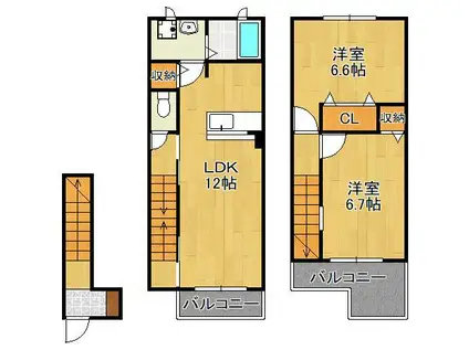 ヴィラ・サンライズ A棟(2LDK/1階)の間取り写真