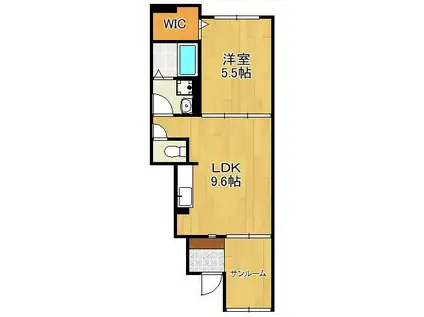 POPORA Ⅵ(1LDK/1階)の間取り写真