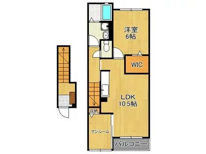 POPORA Ⅵ(1LDK/2階)の間取り写真
