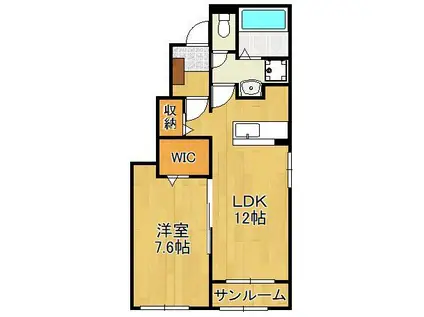 ロータス北泉5(1LDK/1階)の間取り写真