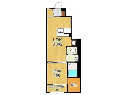 CHAT NOIR M.M(1LDK/1階)の間取り写真