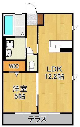 セゾン行橋 C棟(2LDK/1階)の間取り写真
