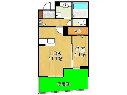 フース コーシェリ(1LDK/1階)の間取り写真