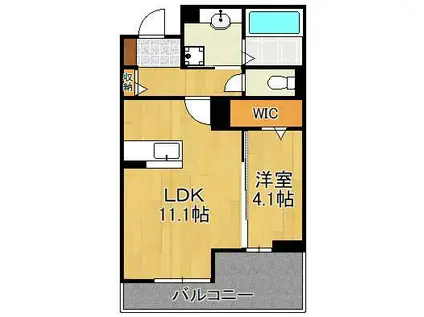 フース コーシェリ(1LDK/3階)の間取り写真