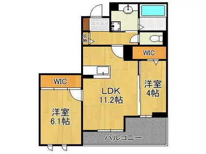 フース コーシェリ(2LDK/3階)の間取り写真
