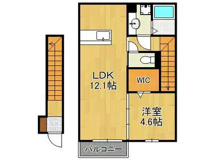 ラヴィベール(1LDK/2階)の間取り写真