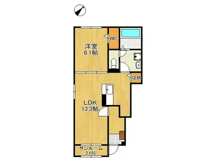 メゾン・ド・アン Ⅲ(1LDK/1階)の間取り写真