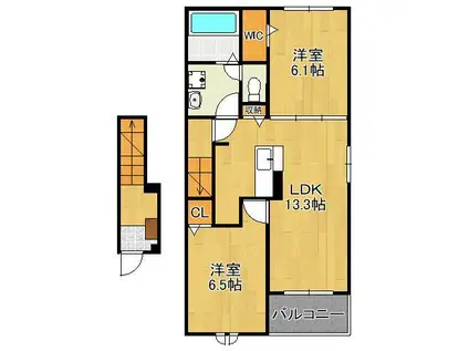 T.A.O 苅田 Ⅱ(2LDK/2階)の間取り写真