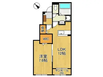 ハーベスト Ⅰ(1LDK/1階)の間取り写真