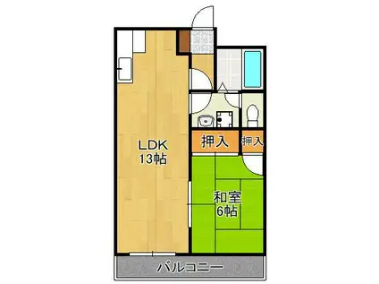 安部山公園センチュリー21弐番館 403号(1LDK/4階)の間取り写真
