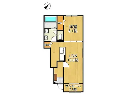 ベルパンセ(1LDK/1階)の間取り写真