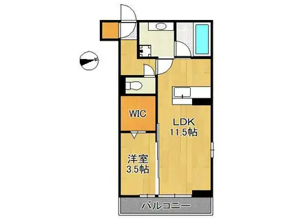 LAZO行橋(1LDK/2階)の間取り写真