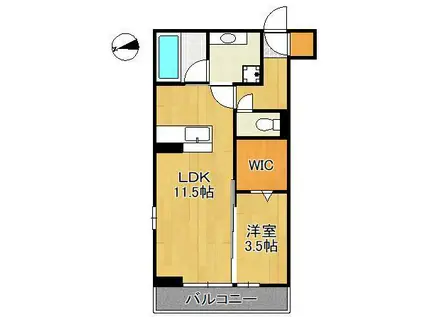 LAZO行橋(1LDK/3階)の間取り写真