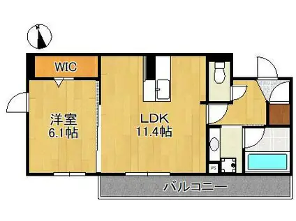 LAZO行橋(1LDK/3階)の間取り写真