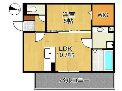 MER行事 A棟(1LDK/2階)の間取り写真