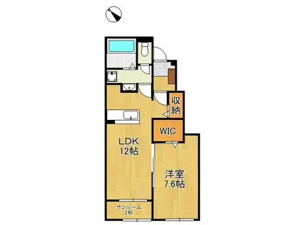 パルク向山(1LDK/1階)の間取り写真