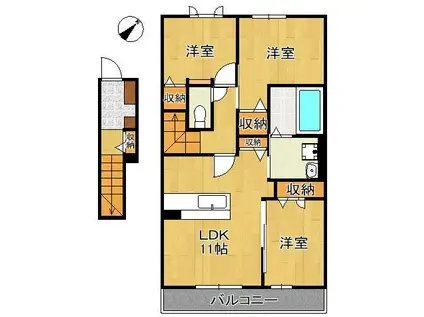 LIVE FLAT大橋(3LDK/2階)の間取り写真