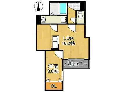 NOBREST(1LDK/3階)の間取り写真