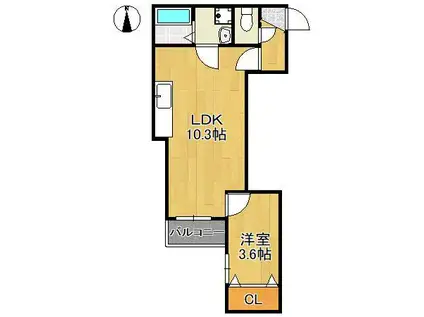 NOBREST(1LDK/3階)の間取り写真