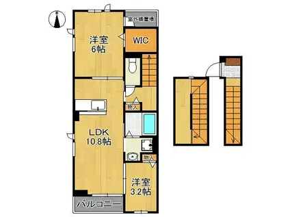 ヴェルデメゾン(2LDK/3階)の間取り写真