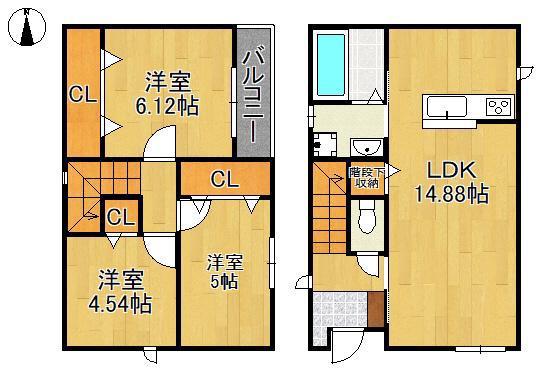 日田彦山線 石田駅(福岡) 徒歩48分 2階建 築1年(3LDK)の間取り写真