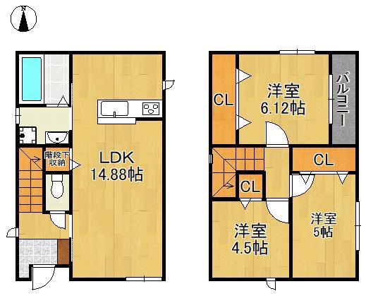 日豊本線 安部山公園駅 徒歩36分 2階建 新築(3LDK)の間取り写真