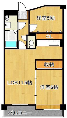 ラビータ北方(2LDK/8階)の間取り写真