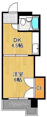 小倉第二鳳城ビル(1DK/7階)の間取り写真