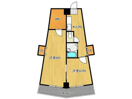 ラ・センチュリー小倉南(2K/2階)の間取り写真