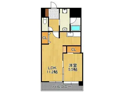 コンプレート富士見(1LDK/10階)の間取り写真