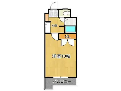 ハートフル北方(1K/7階)の間取り写真