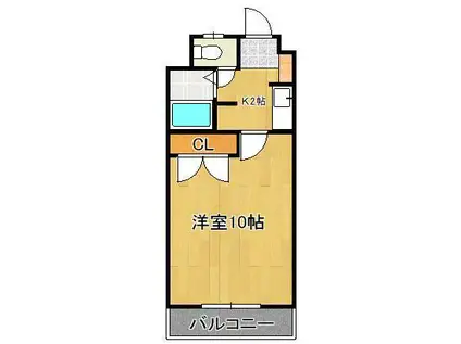 ハートフル北方(1K/5階)の間取り写真