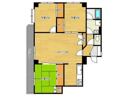 ロワールイン守恒(3LDK/1階)の間取り写真