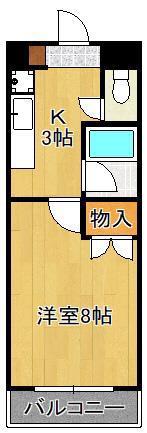 ルネッサンスTOEIもりつね(1K/1階)の間取り写真