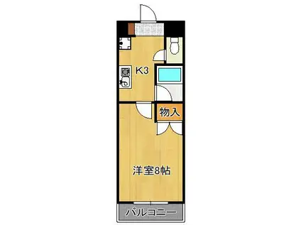 ルネッサンスTOEIもりつね(1K/1階)の間取り写真