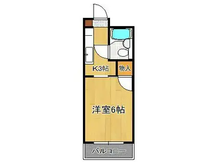 平和ハイツ(1K/2階)の間取り写真