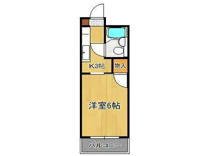 平和ハイツ(1K/5階)の間取り写真