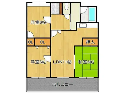 グレートハウス晩餐館(3LDK/12階)の間取り写真