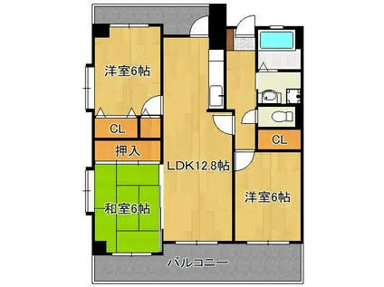 グレートハウス晩餐館(3LDK/5階)の間取り写真