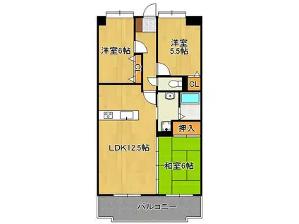 クレセール守恒(3LDK/3階)の間取り写真