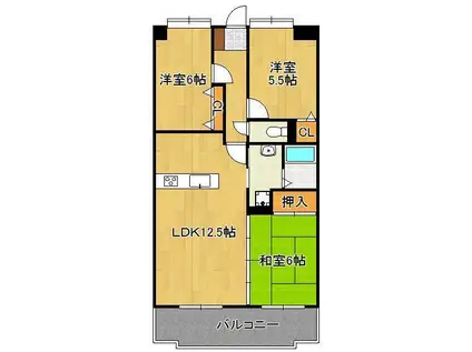 クレセール守恒(3LDK/5階)の間取り写真