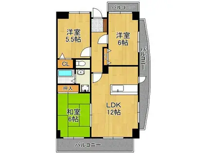 クレセール守恒(3LDK/5階)の間取り写真