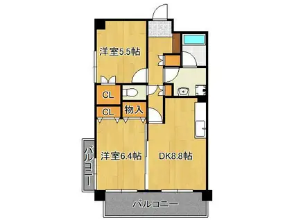 メゾンピザピノ(2DK/5階)の間取り写真