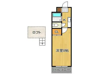 ヤンググレイス若園(1K/4階)の間取り写真