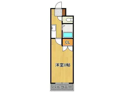 シャトレ徳力(1K/4階)の間取り写真