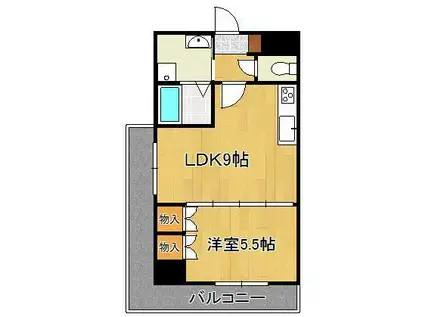 ロイヤルパレス(1LDK/6階)の間取り写真