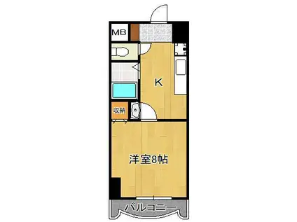 ロイヤルパレス(1K/9階)の間取り写真