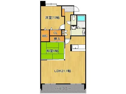 ルピナス守恒(2LDK/3階)の間取り写真