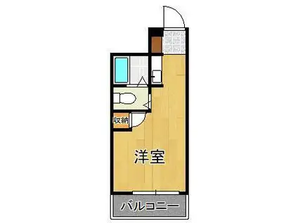 第二北九大前スカイマンション(ワンルーム/5階)の間取り写真