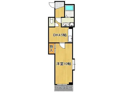 ルミエールKYⅡ(1DK/7階)の間取り写真